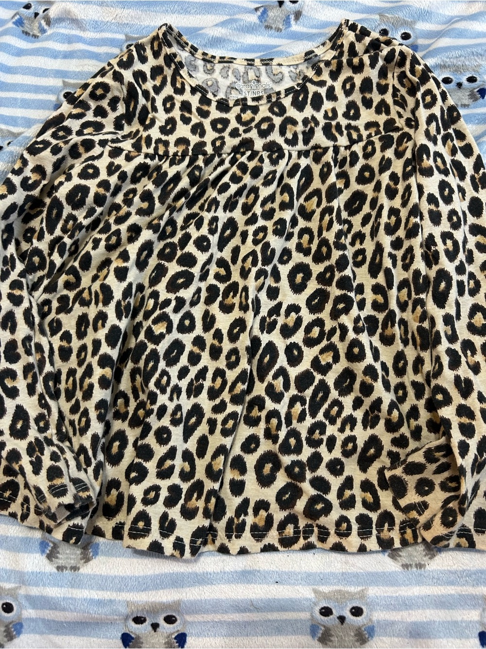 Garanimals Leopard Print Long Sleeve Top - Tan, Black